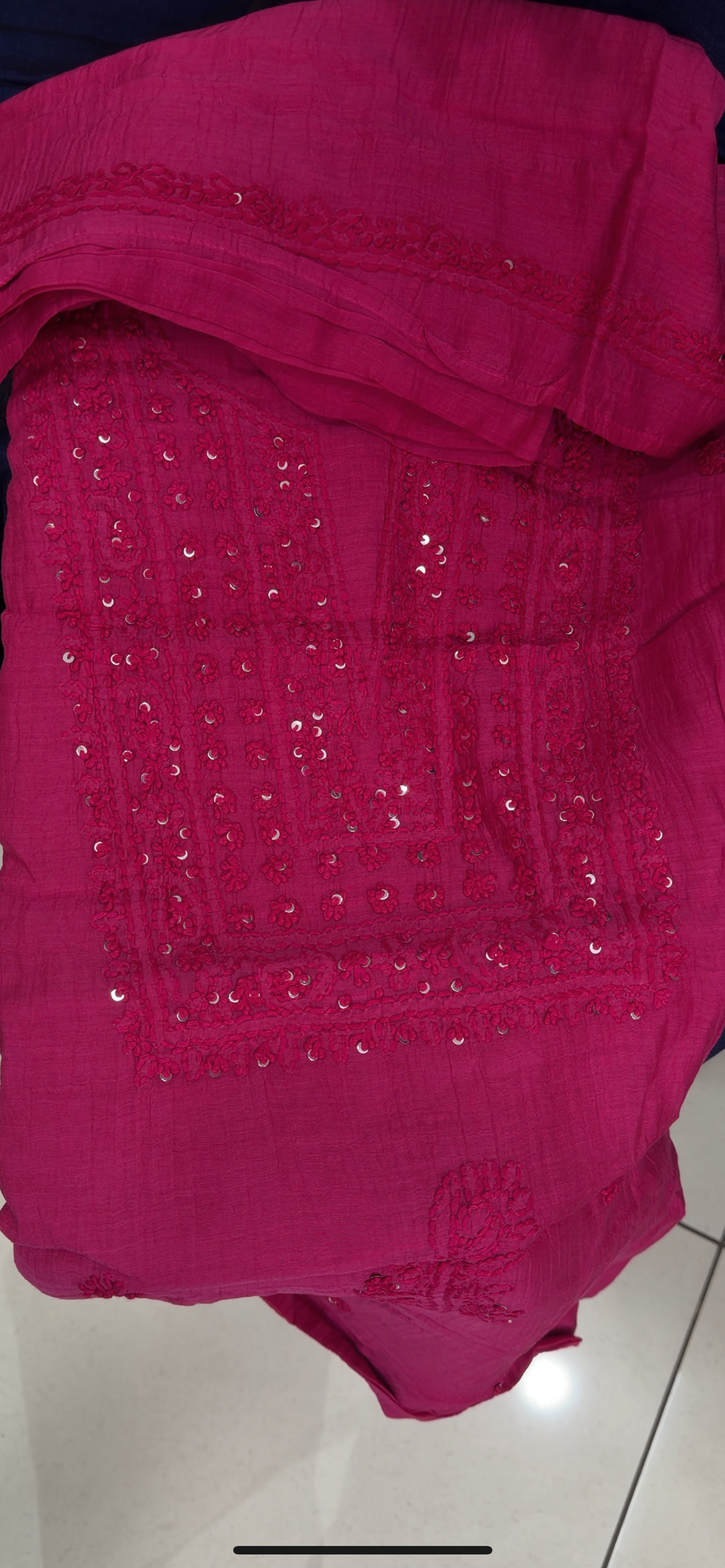 CHIKANKARI UNSTITCHED SALWAR SUITS - NUWA - 2208