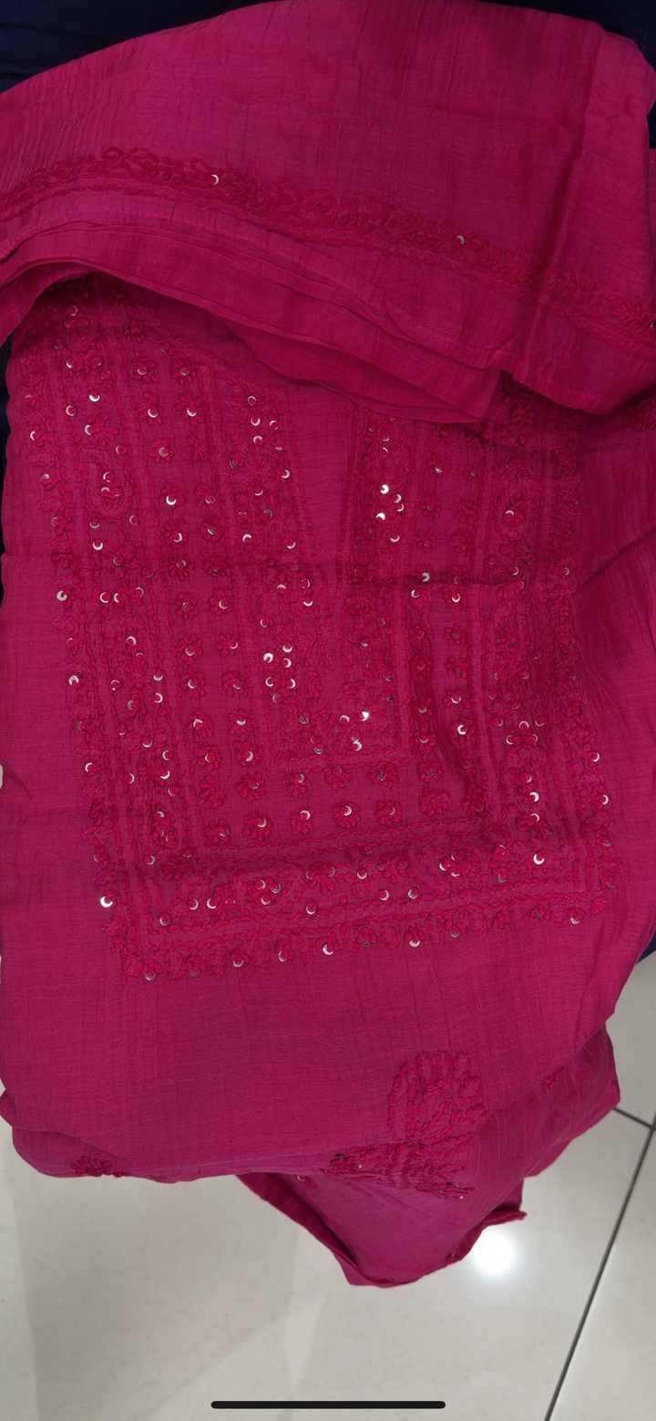CHIKANKARI UNSTITCHED SALWAR SUITS - NUWA - 2208