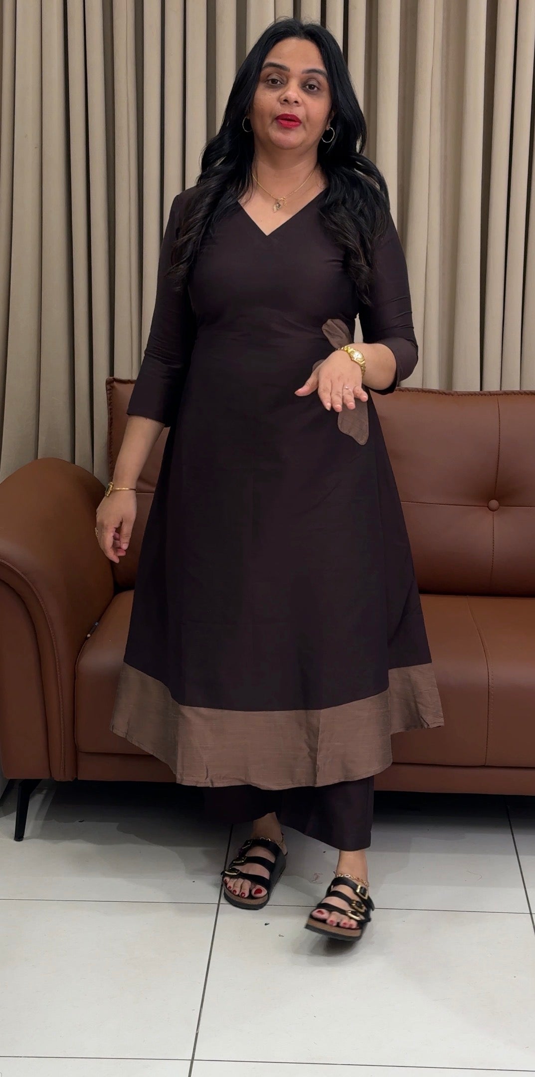 IN-HOUSE SLUB SILK SLITTED CO-ORDS SETS - NUWA-1776