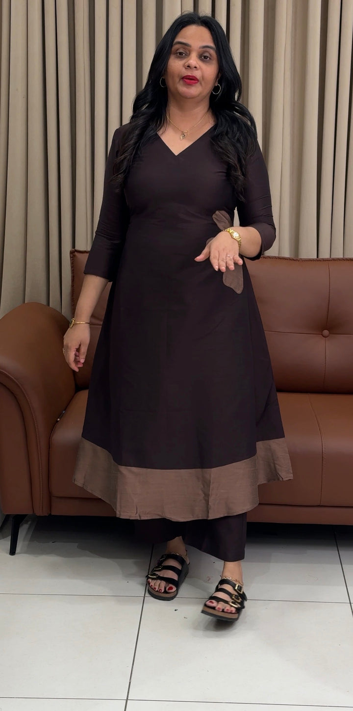 IN-HOUSE SLUB SILK SLITTED CO-ORDS SETS - NUWA-1776