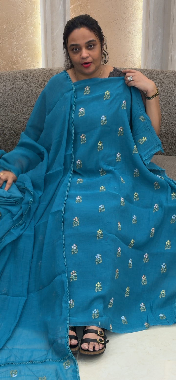 MUL CRUSHED UNSTITCHED SALWAR SUITS - NUWA - 2023