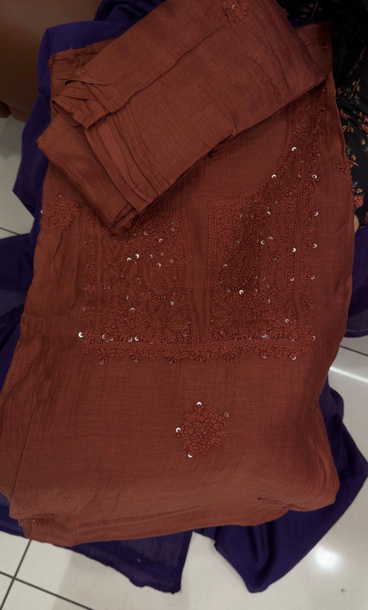MALAI CHANDERI UNSTITCHED SALWAR SUITS - NUWA-1834