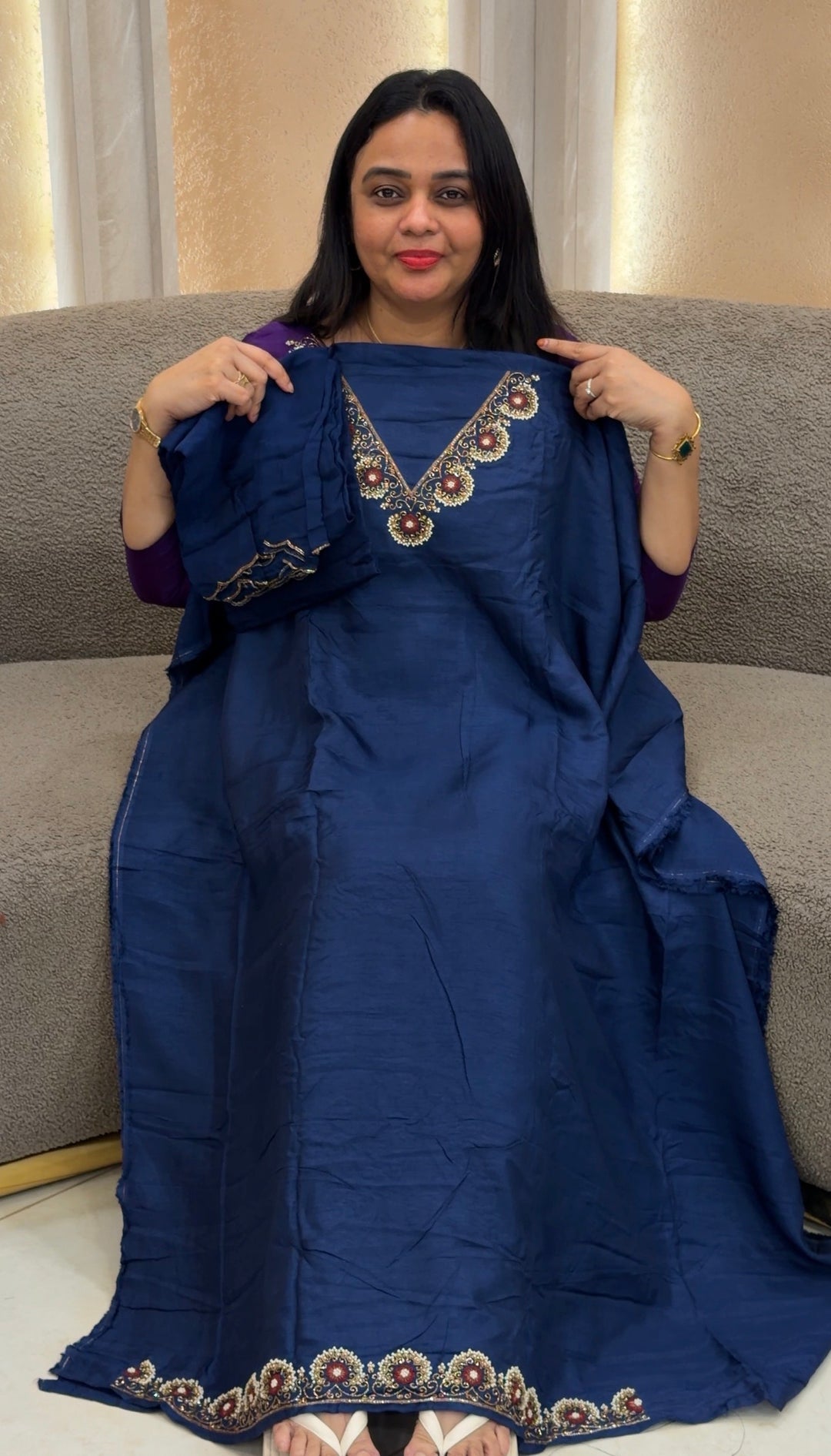 HANDWORKED SILK UNSTITCHED SALWAR SUITS  - NUWA-1404