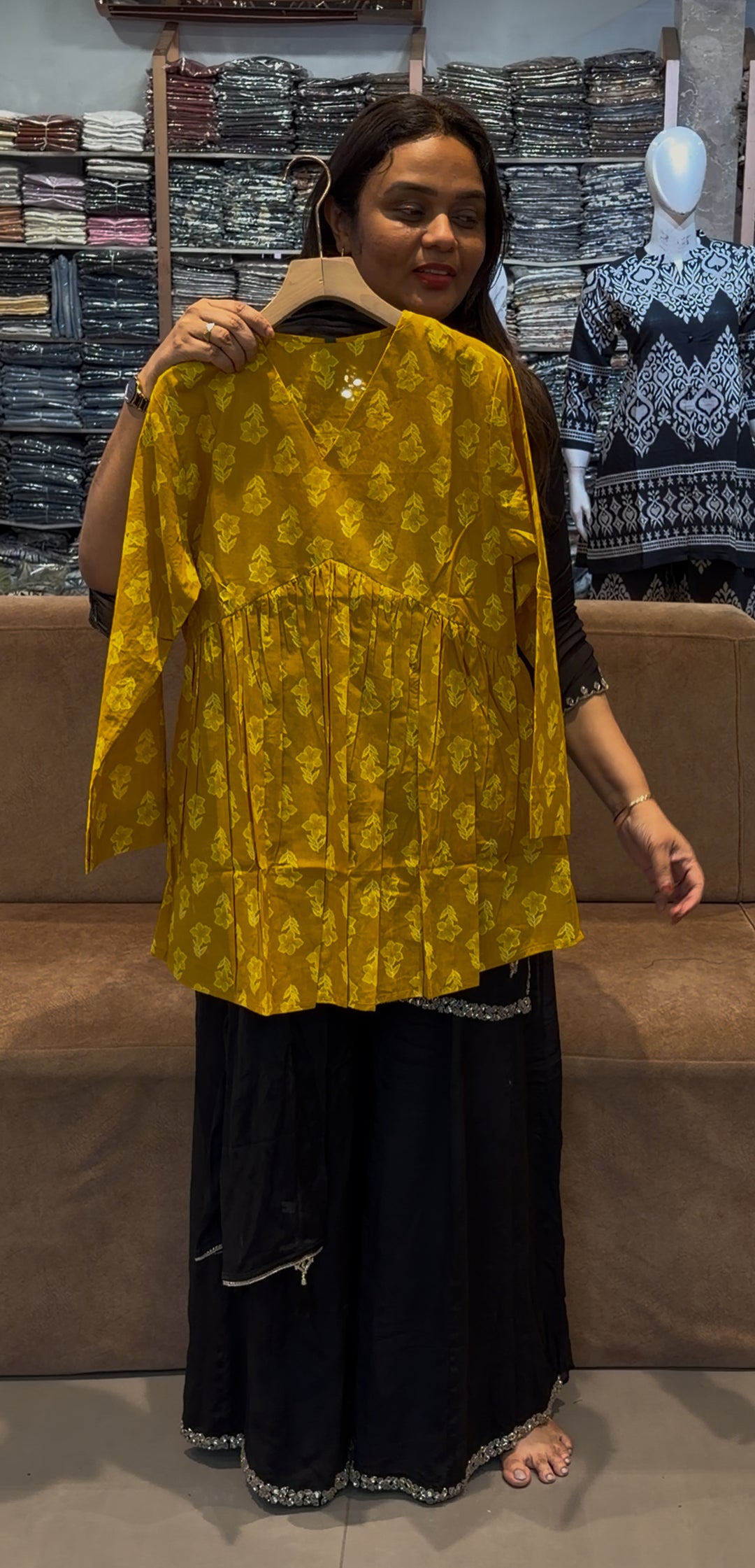 PRINTED COTTON SHORT TOPS - NUWA -480