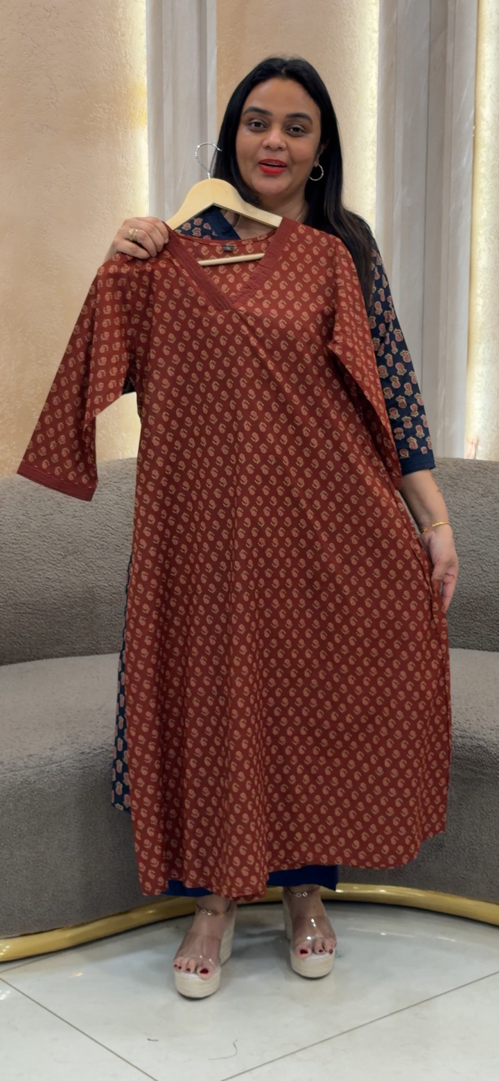 COTTON PRINTED ALINE TOPS - NUWA - 1254