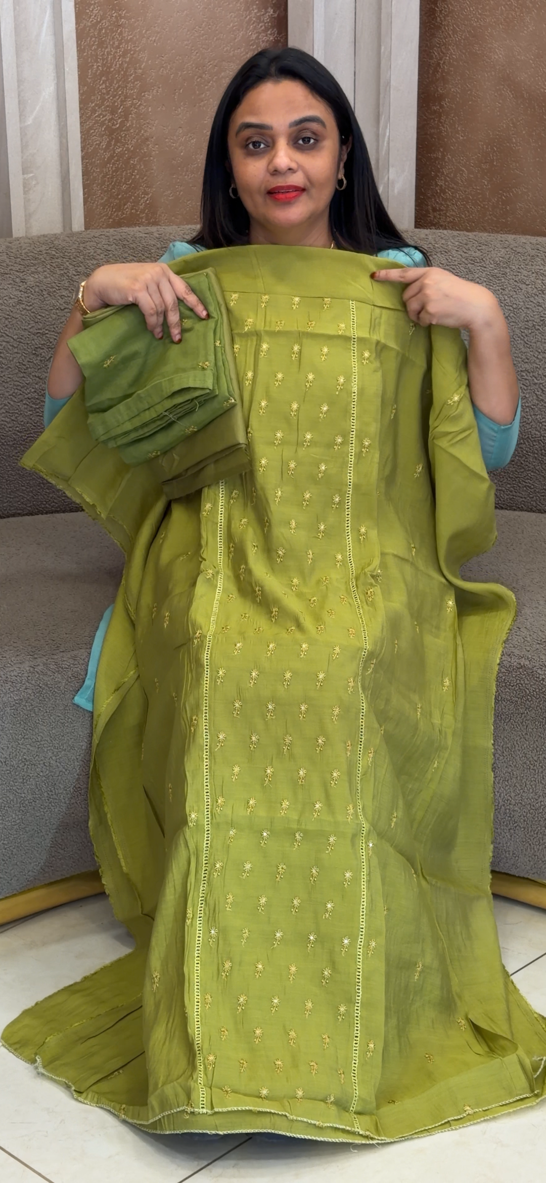 MALAI CHANDERI UNSTITCHED SALWAR SUITS - NUWA - 1041