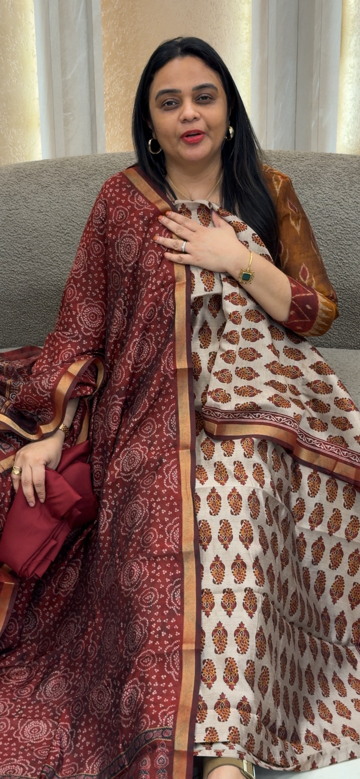 PRINTED MAHESWARI UNSTITCHED SALWAR SUITS - NUWA-1400