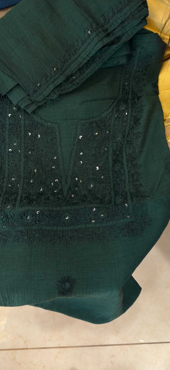CHIKANKARI UNSTITCHED SALWAR SUITS - NUWA - 2338