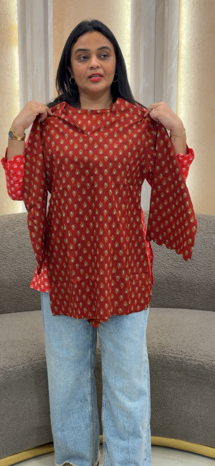 PRINTED SHORT TOPS - NUWA-1256