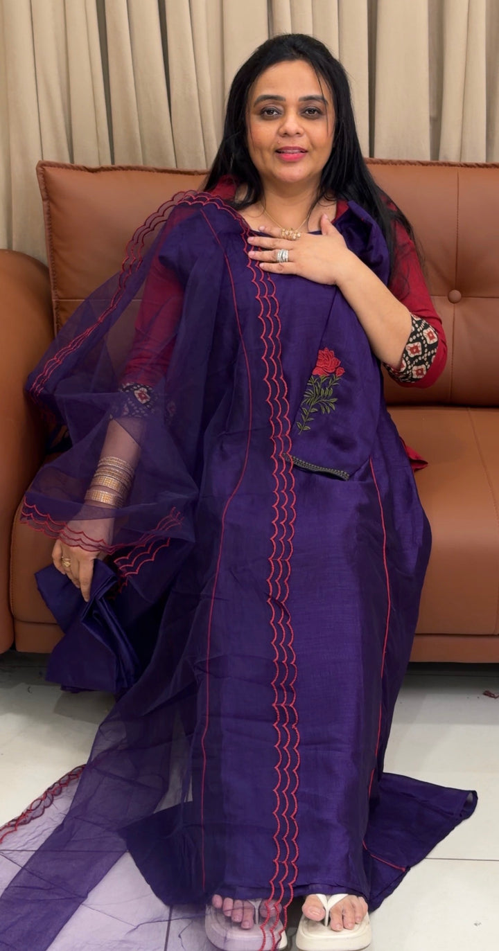 SEMI RAW SILK TOP,BOTTOM AND DUPATA - NUWA-2008