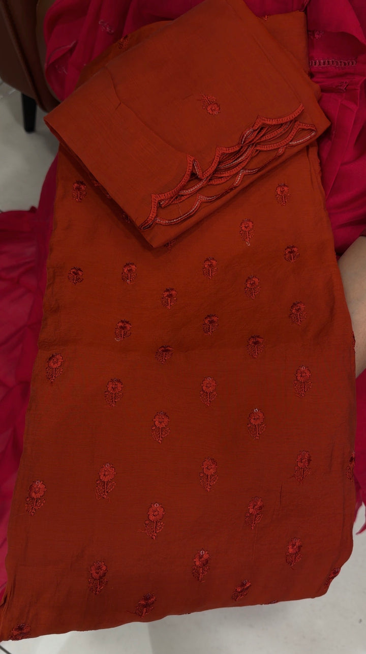 MALAI CHANDERI UNSTITCHED SALWAR SUITS - NUWA-1841