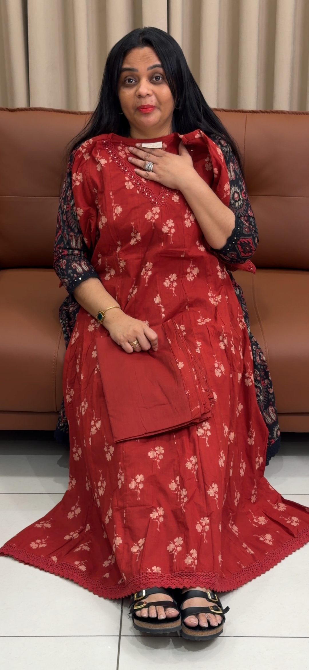 PRINTED ANARKALI TOP AND DUPATTA  - NUWA-2150