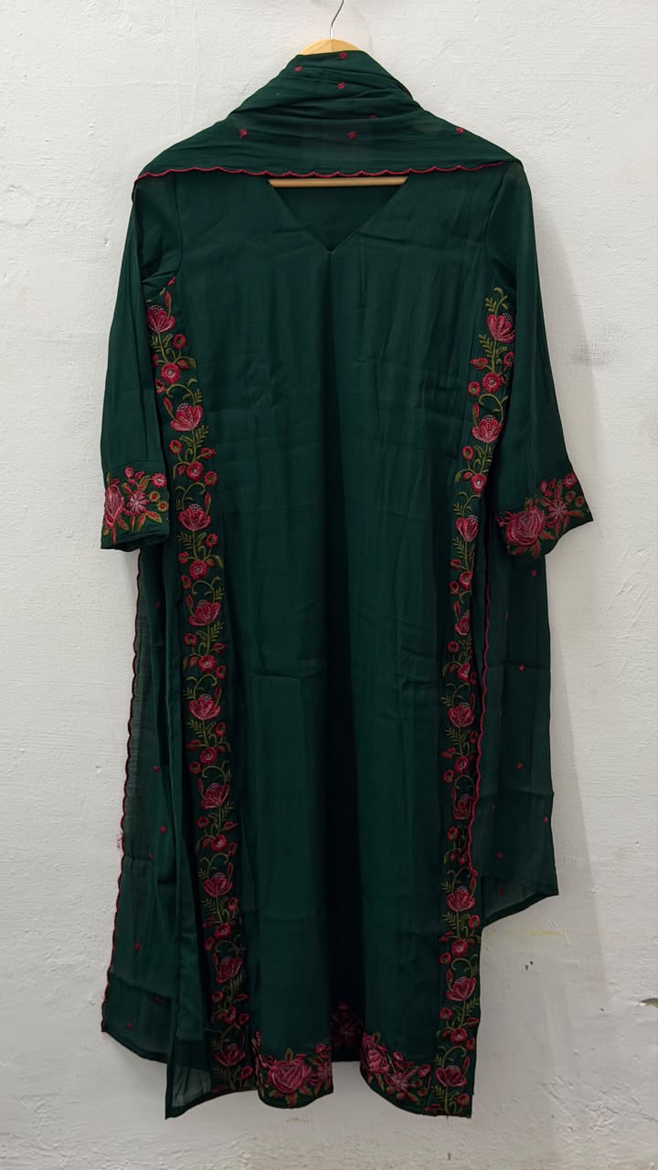 SILK LINEN TOP,BOTTOM AND DUPATTA - NUWA - 2509