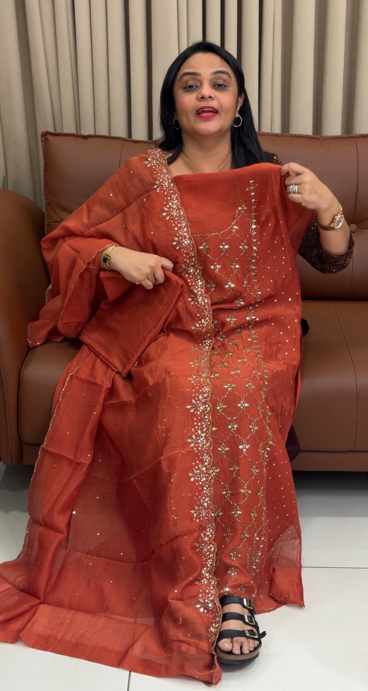 MALAI CHANDERI UNSTITCHED SALWAR SUITS - NUWA-1928