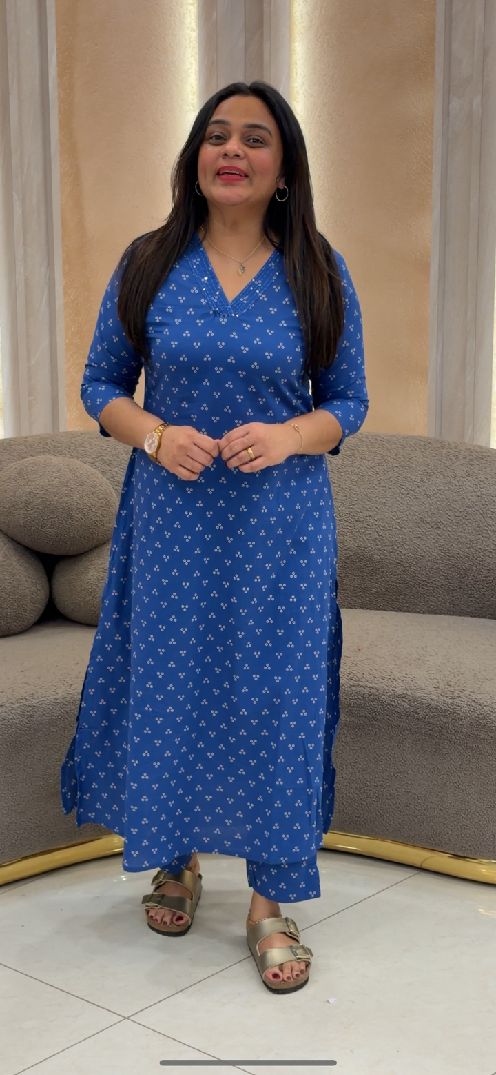 COTTON SLITTED CO-ORD SETS - NUWA - 218