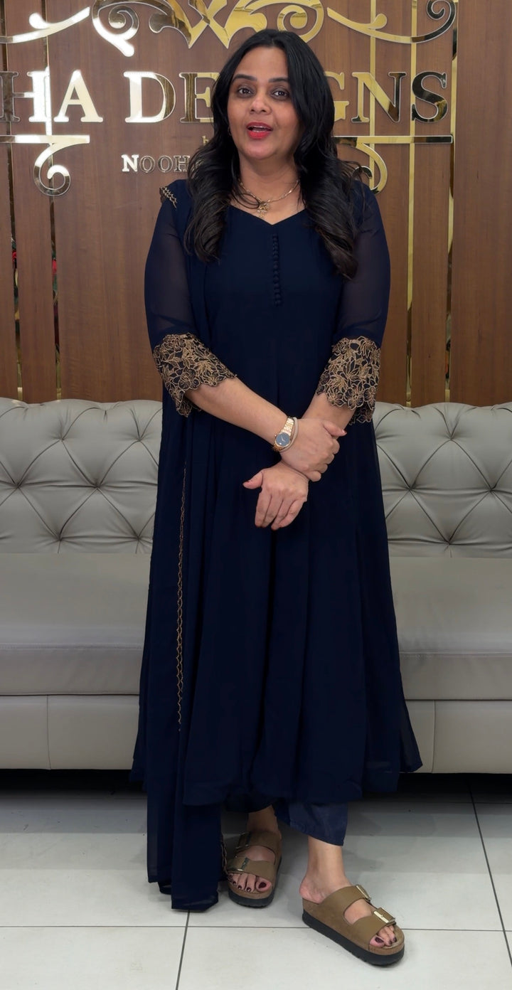 ANARKALI TOP,BOTTOM AND DUPATTA - NUWA-1049