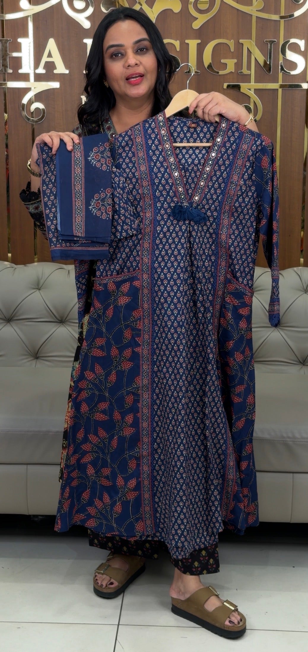 COTTON PRINTED TOP,BOTTOM AND DUPATTA - NUWA-1075