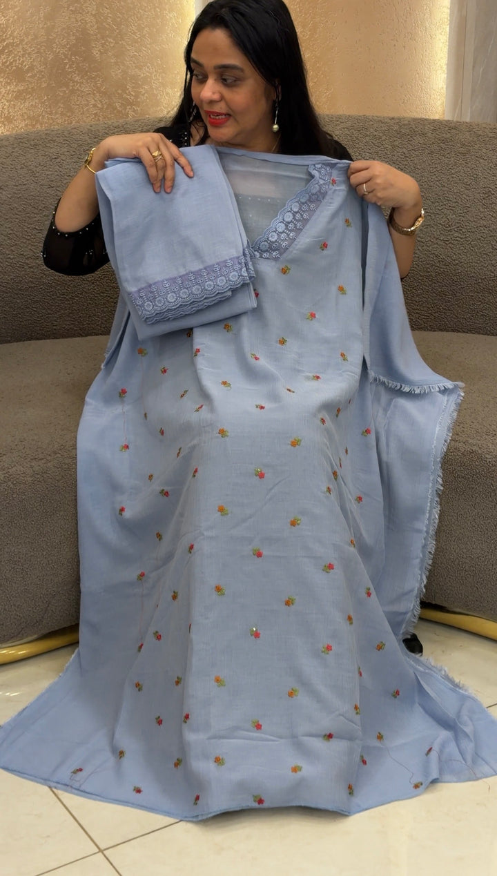 MUL CRUSHED UNSTITCHED SALWAR SUITS - NUWA - 2289