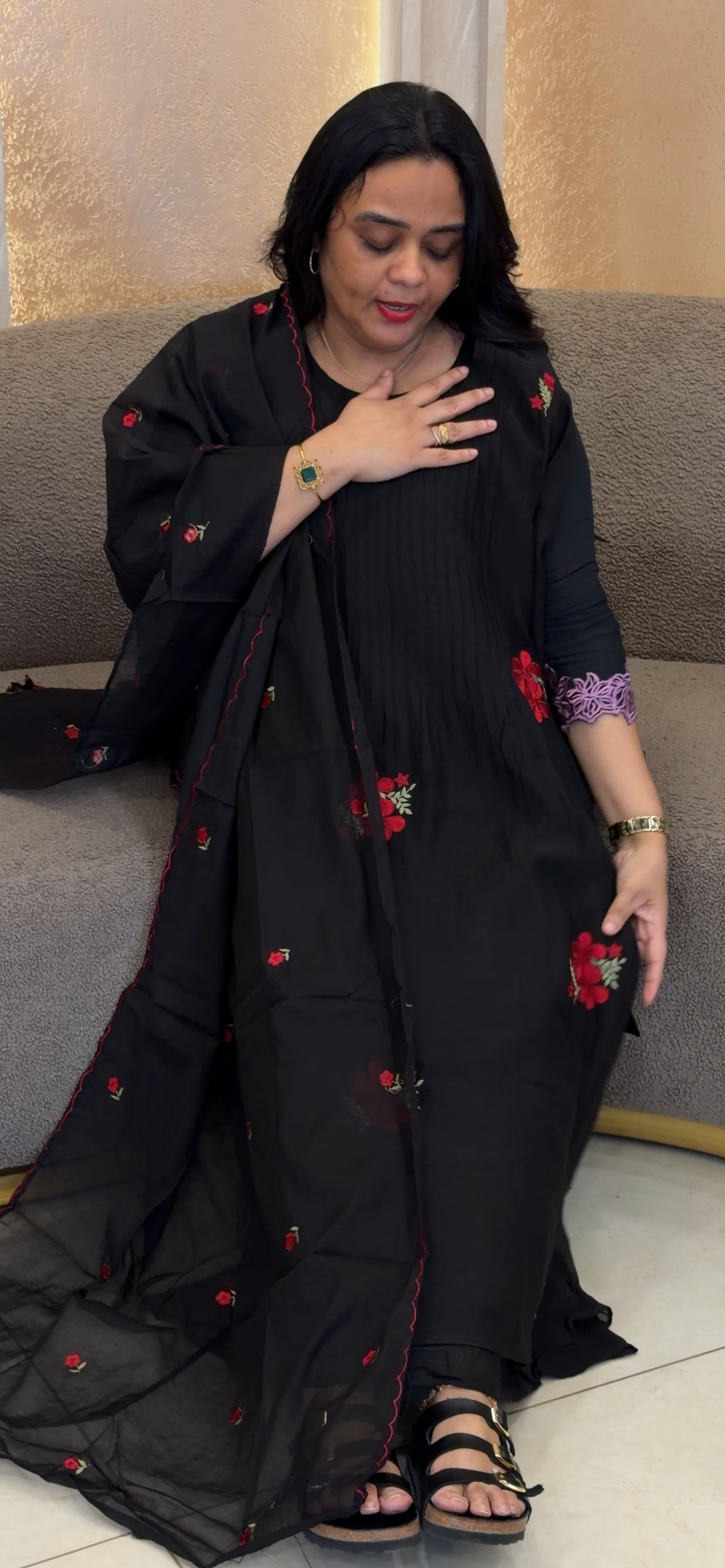 MUL CHANDERI TOP,BOTTOM AND DUPATTA - NUWA-2039