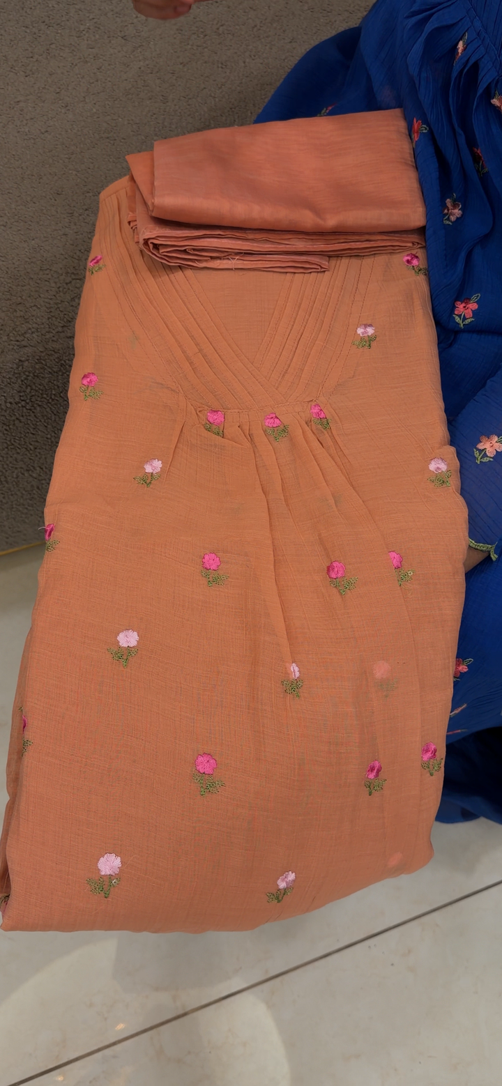 MUL CRUSHED SEMI STITCHED SALWAR SUITS - NUWA - 1755