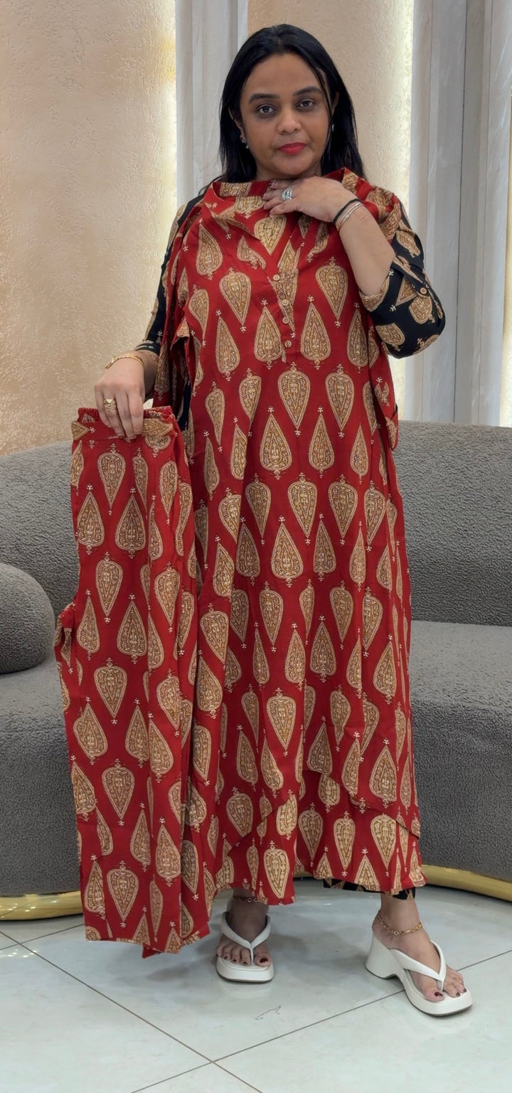 PRINTED RAYON TOP AND BOTTOM - NUWA-837