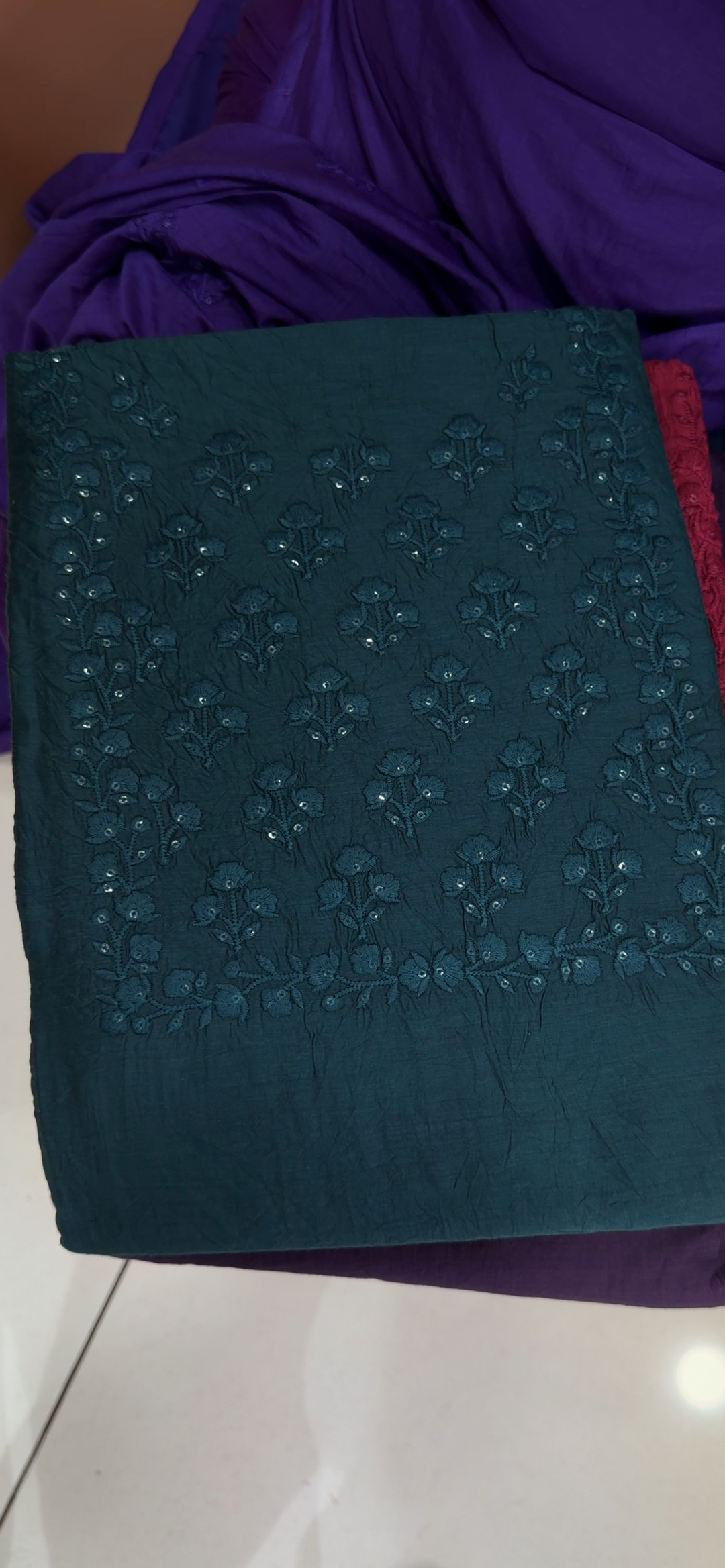 MALAI CHANDERI UNSTITCHED SALWAR SUITS - NUWA - 1554