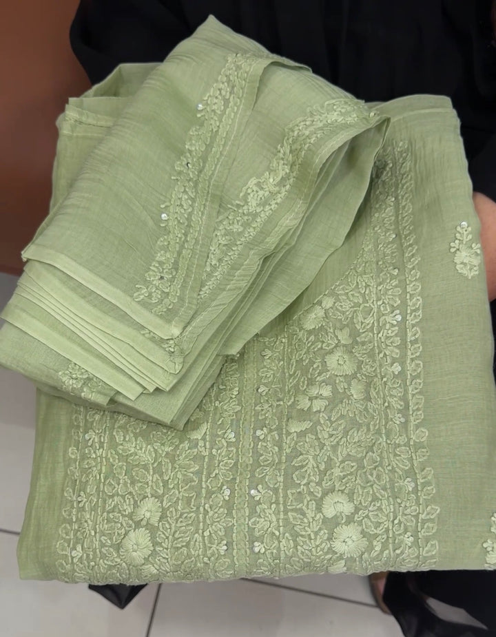 LUCKNOWI CHIKANKARI UNSTITCHED SALWAR SUITS - NUWA-1343