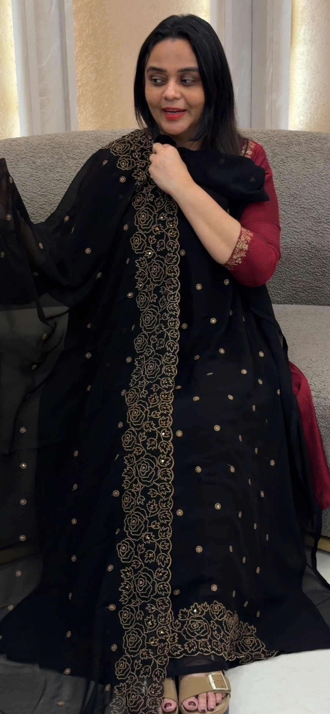 FAUX GEORGETTE UNSTITCHED SALWAR SUITS - NUWA - 1039
