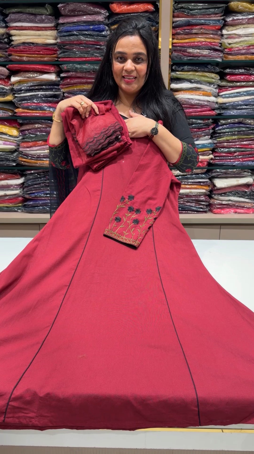 COTTON LINEN TOP,BOTTOM AND DUPATTA - NUWA-1996