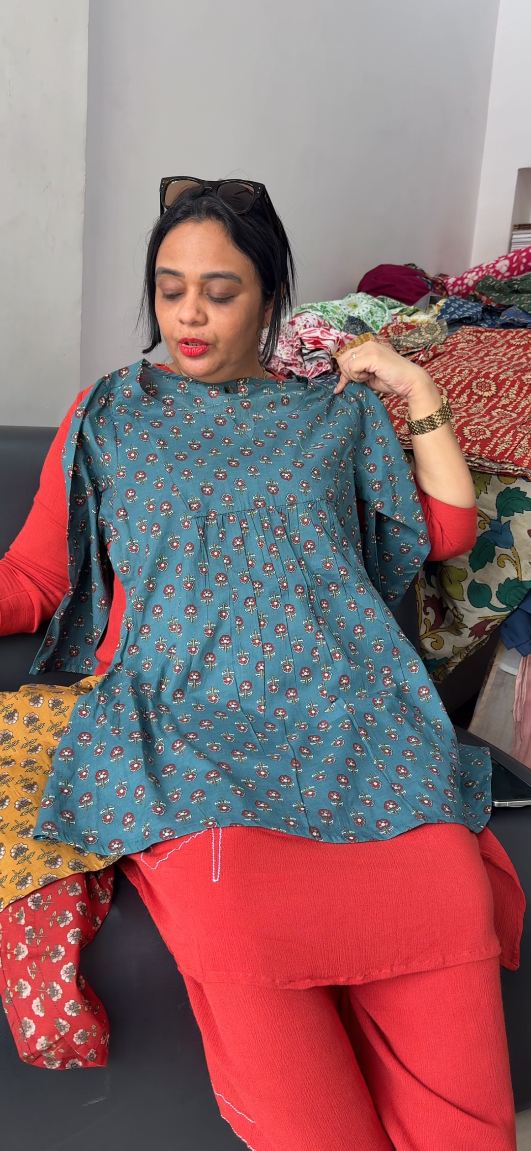 PRINTED COTTON SHORT TOPS - NUWA 2311