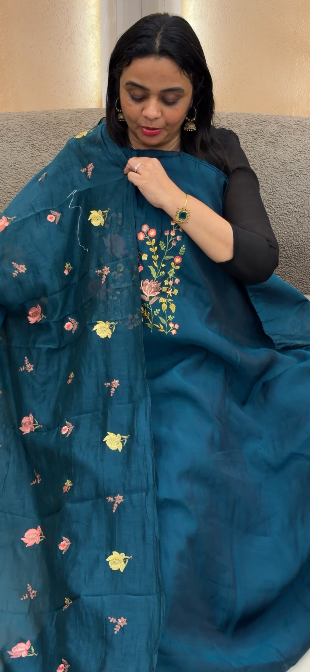 MUL CHANDERI UNSTITCHED SALWAR SUITS - NUWA - 1487
