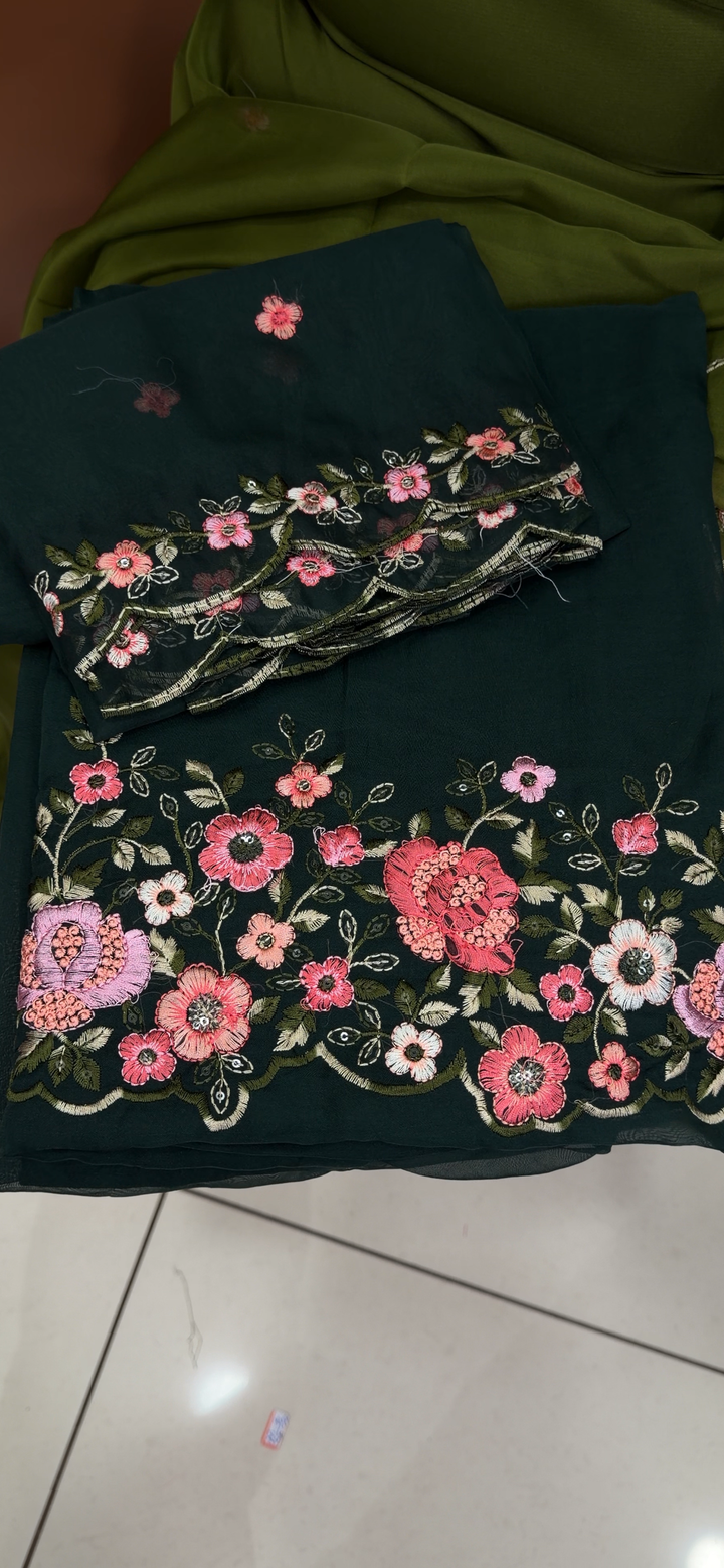 SOFT ORGANZA UNSTITCHED SALWAR SUITS - NUWA - 1533
