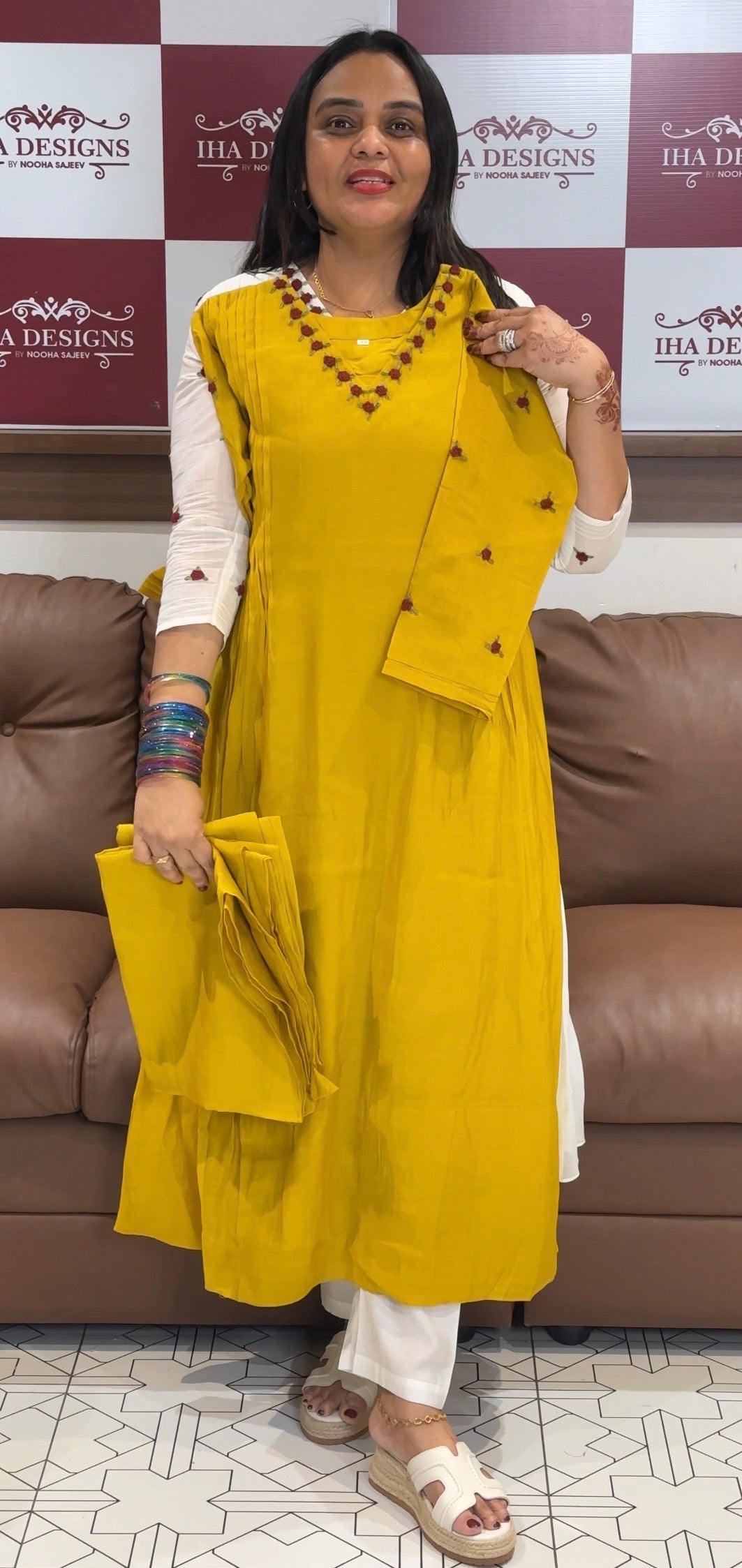 MUL CHANDERI TOP,BOTTOM AND DUPATTA - NUWA-1017