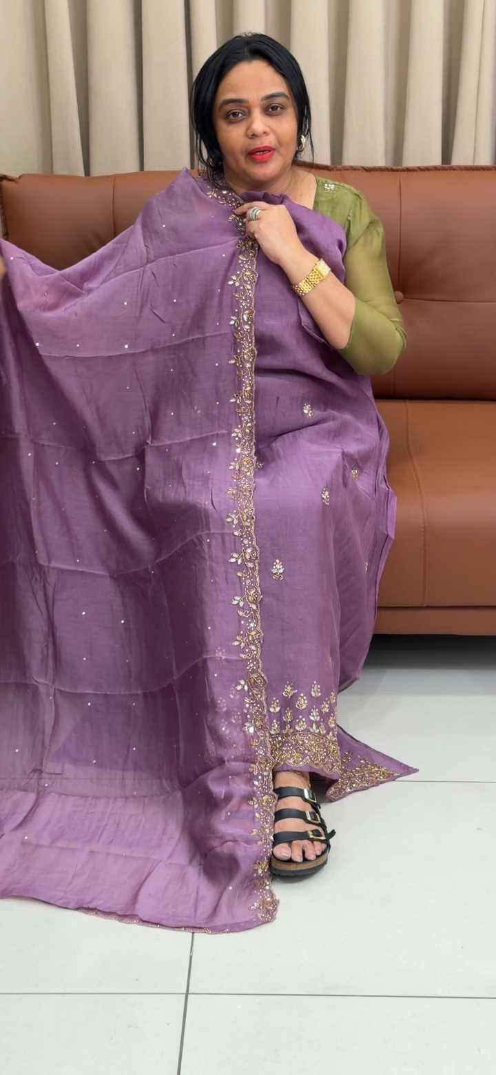 HANDWORKED UNSTITCHED SALWAR SUITS - NUWA - 2188