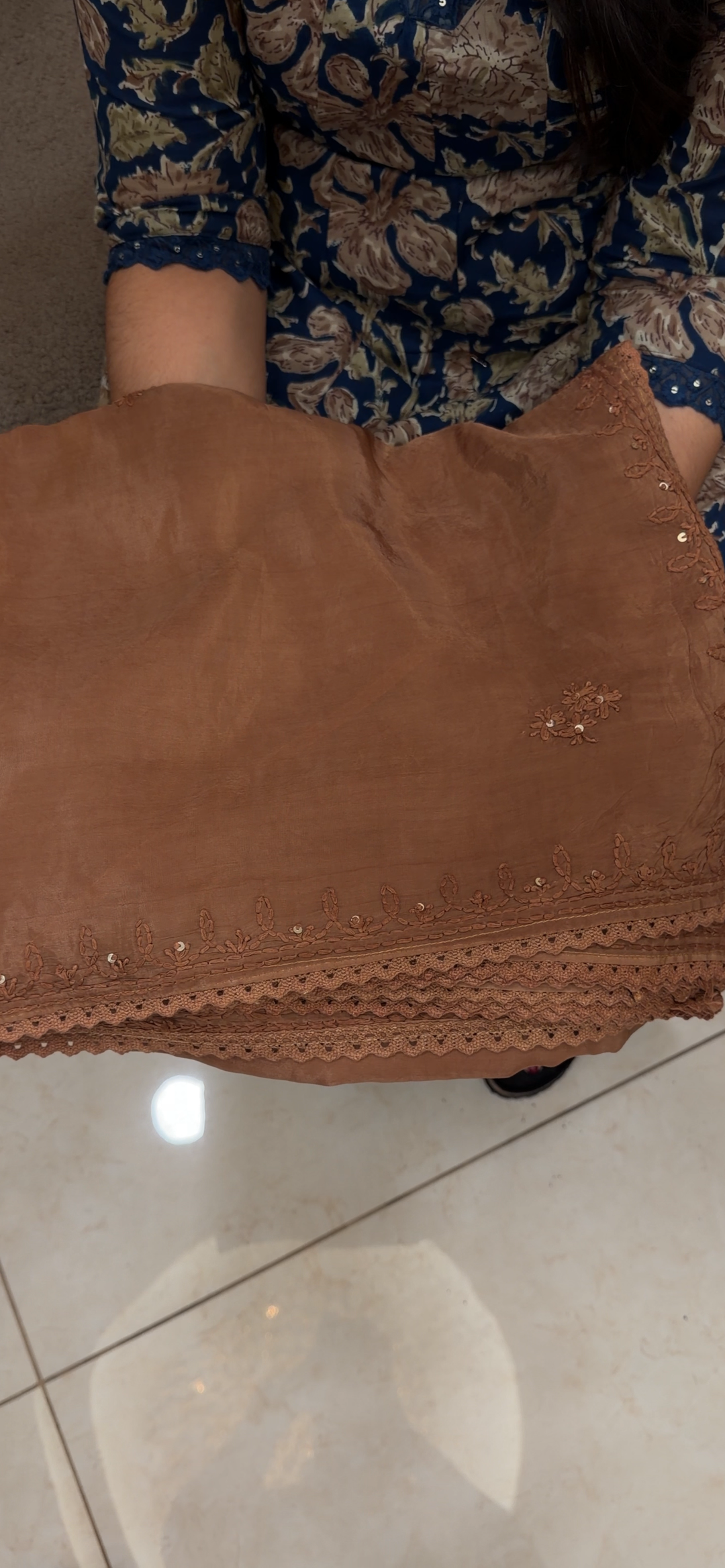 VISCOSE CRAPE CHIKANKARI SAREES - NUWA - 1623
