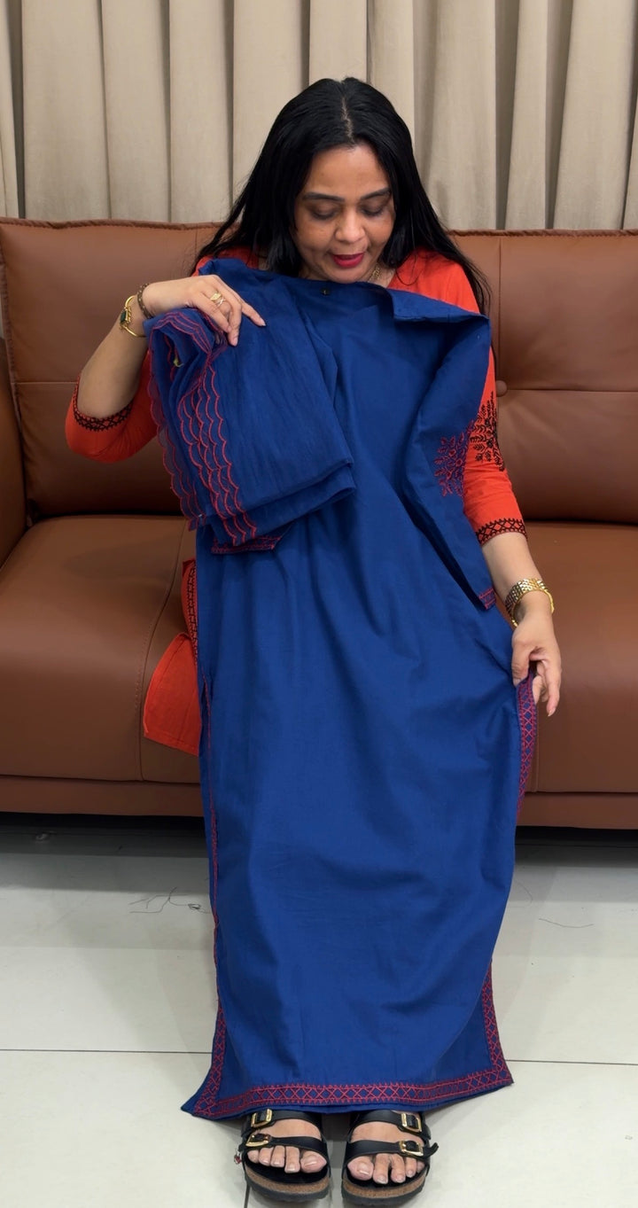 COTTON LINEN TOP,BOTTOM AND DUPATTA - NUWA-2165