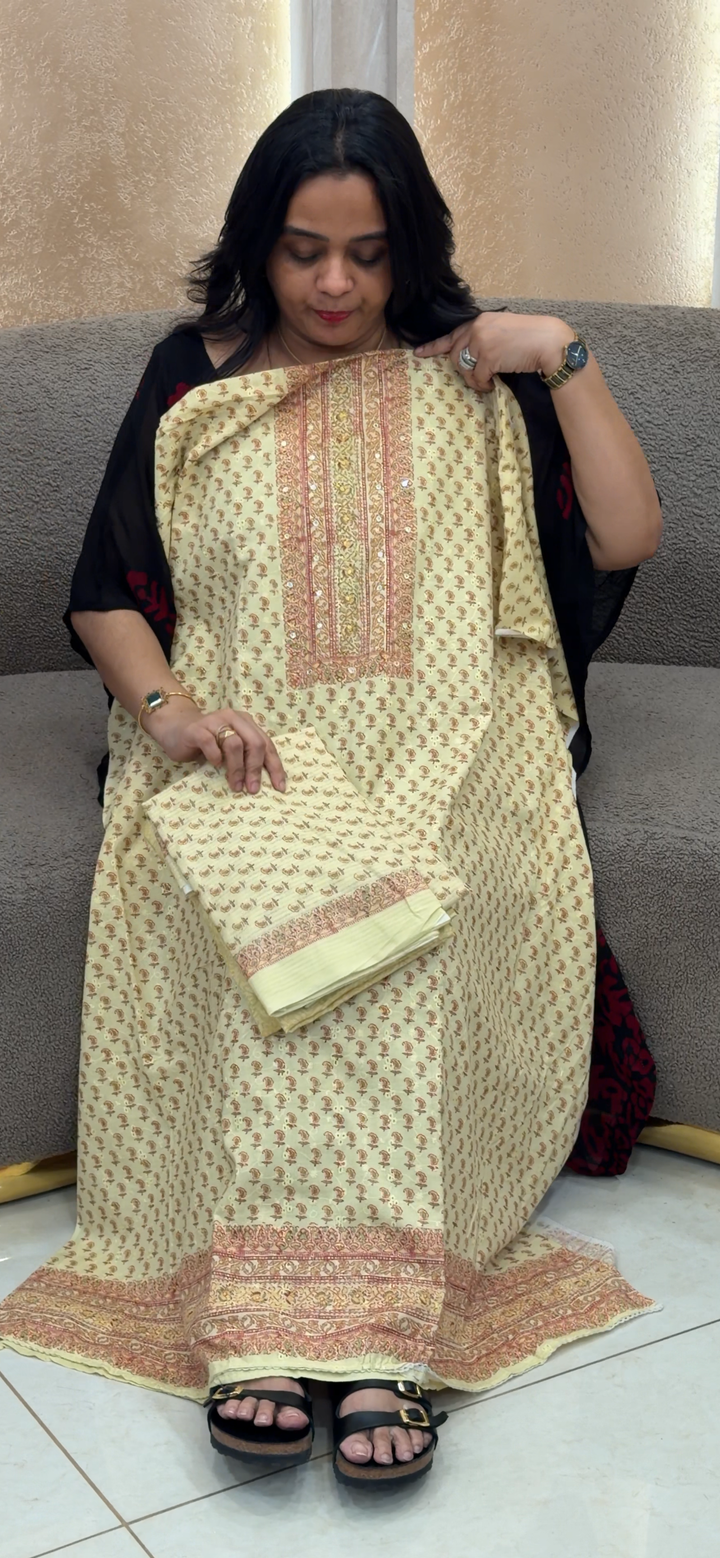 MUL CHANDERI UNSTITCHED SALWAR SUIST - NUWA - 2093
