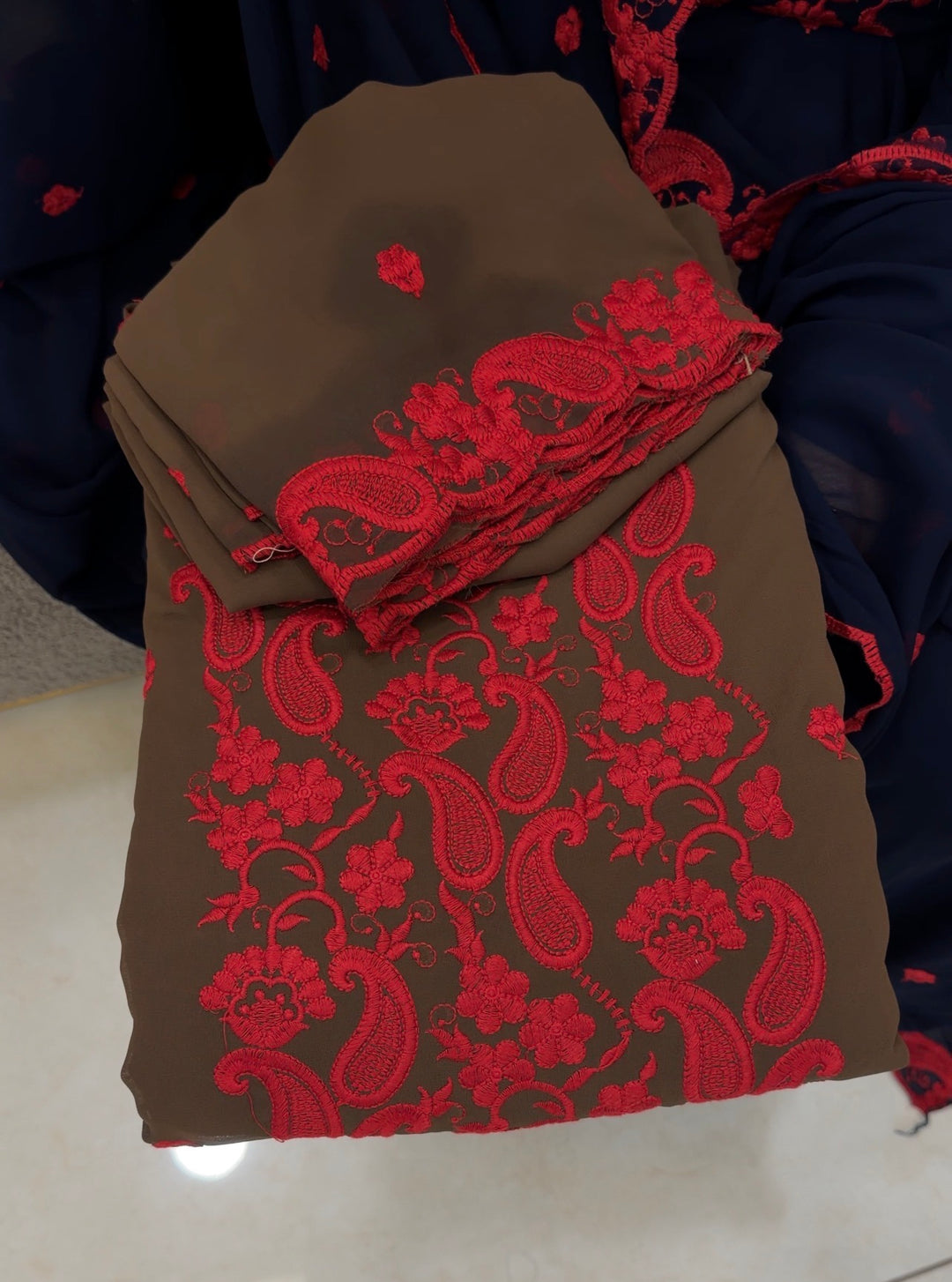 IN-HOUSE FAUX GEORGETTE TOP,BOTTOM AND DUPATTA - IHA 1664