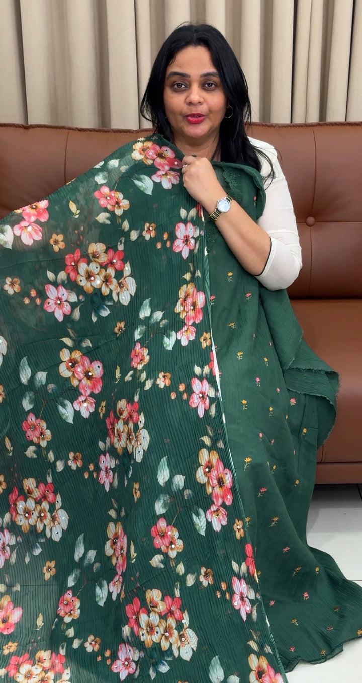 MUL CRUSHED UNSTITCHED SALWAR SUITS - NUWA - 1710
