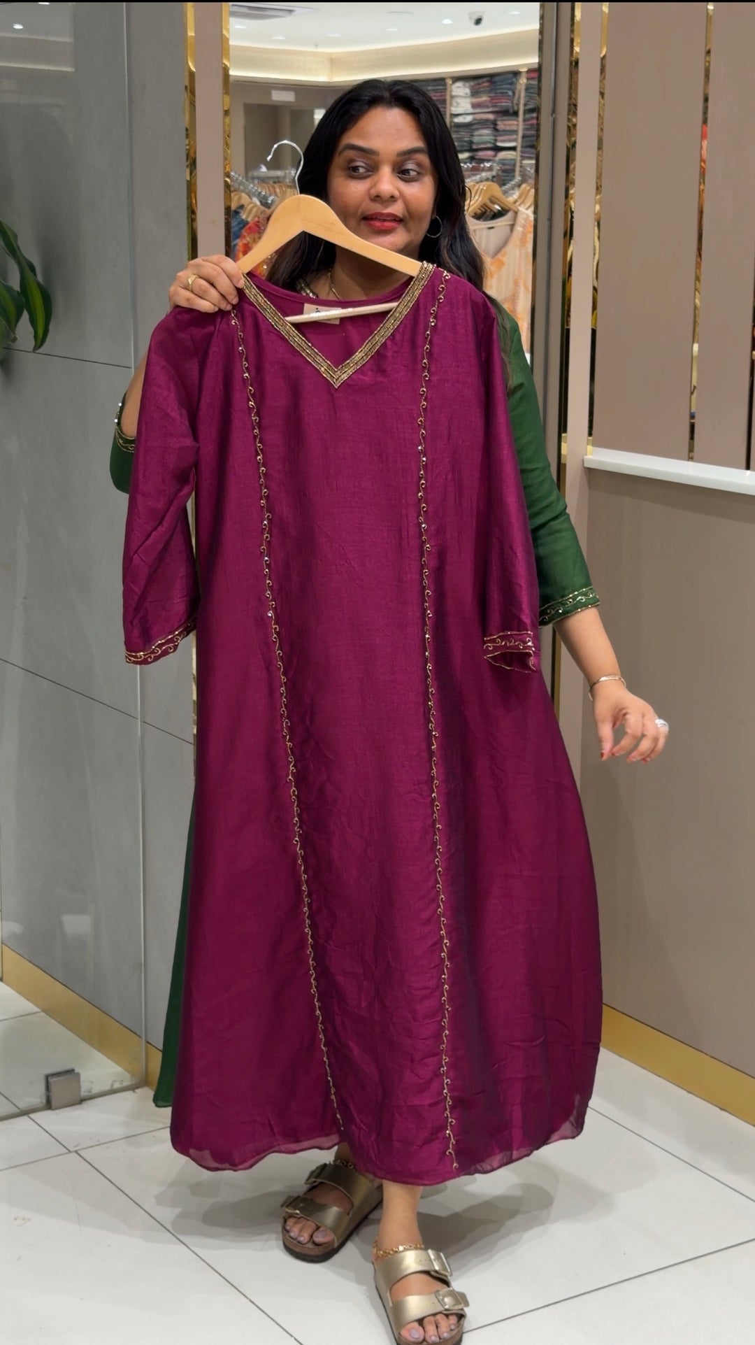 SEMI RAW SILK ALINE TOPS - NUWA-537