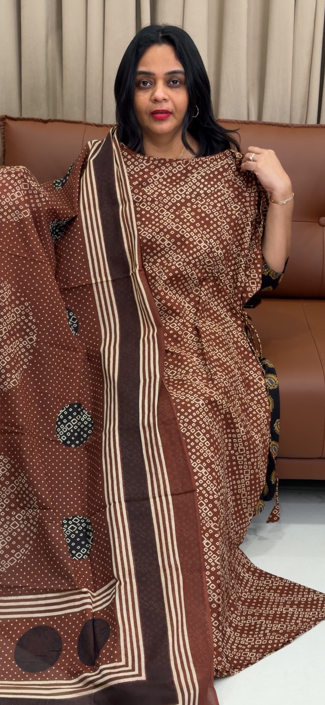 IN-HOUSE PRINTED COTTON TOP AND DUPATTA - NUWA - 1522