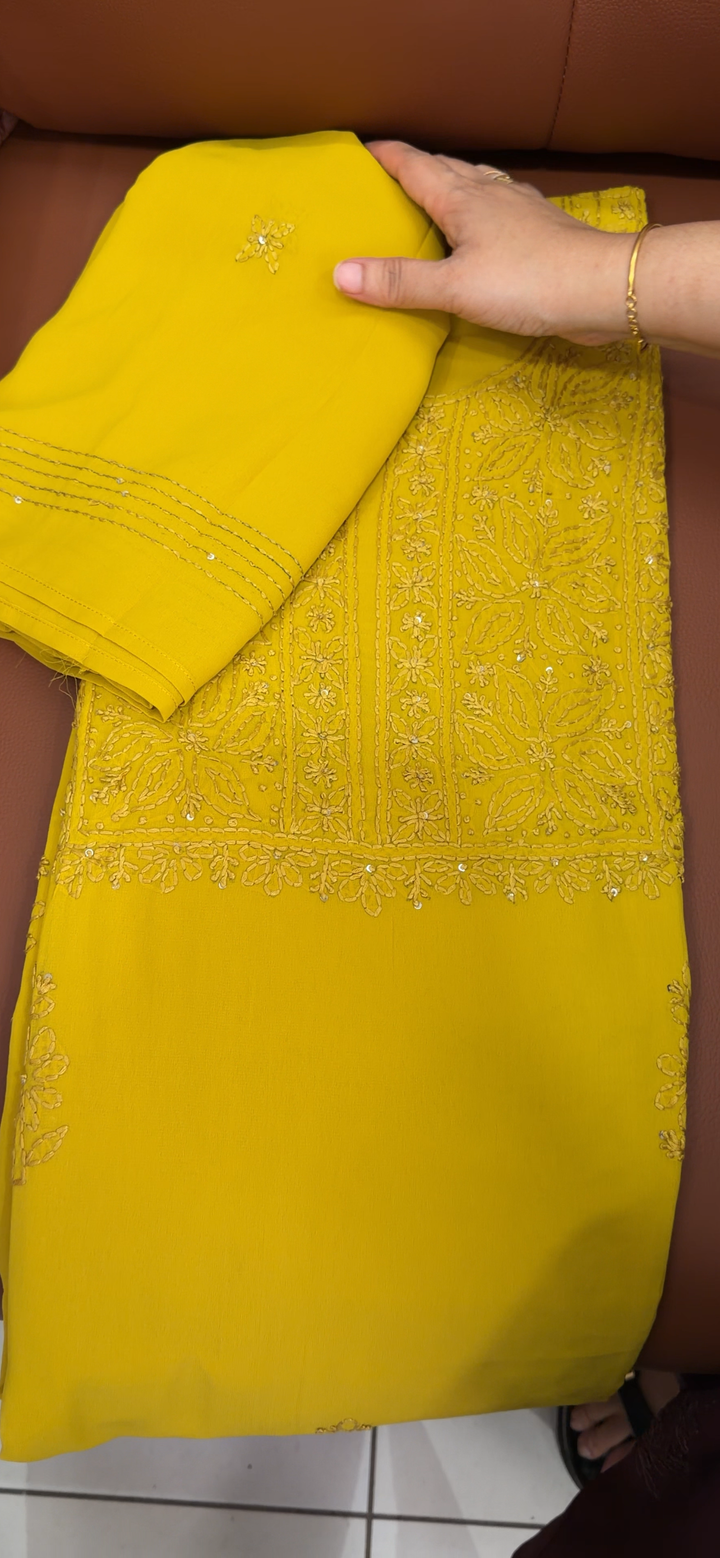 CHIKANKARI UNSTITCHED SALWAR SUITS - NUWA - 1958
