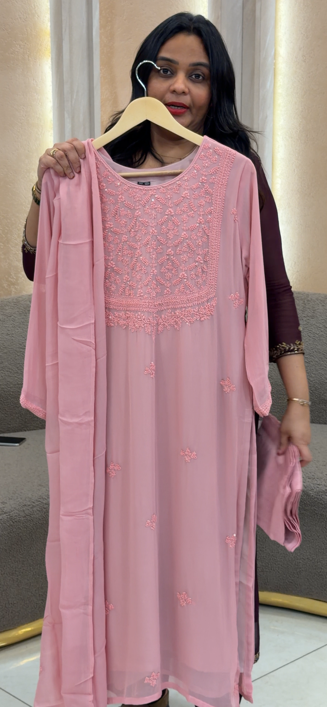 VISCOSE GEORGETTE TOP, BOTTOM AND DUPATTA - NUWA - 1327