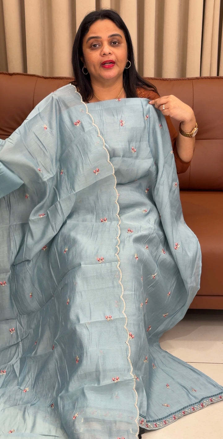 MALAI CHANDERI UNSTITCHED SALWAR SUITS - NUWA-1719