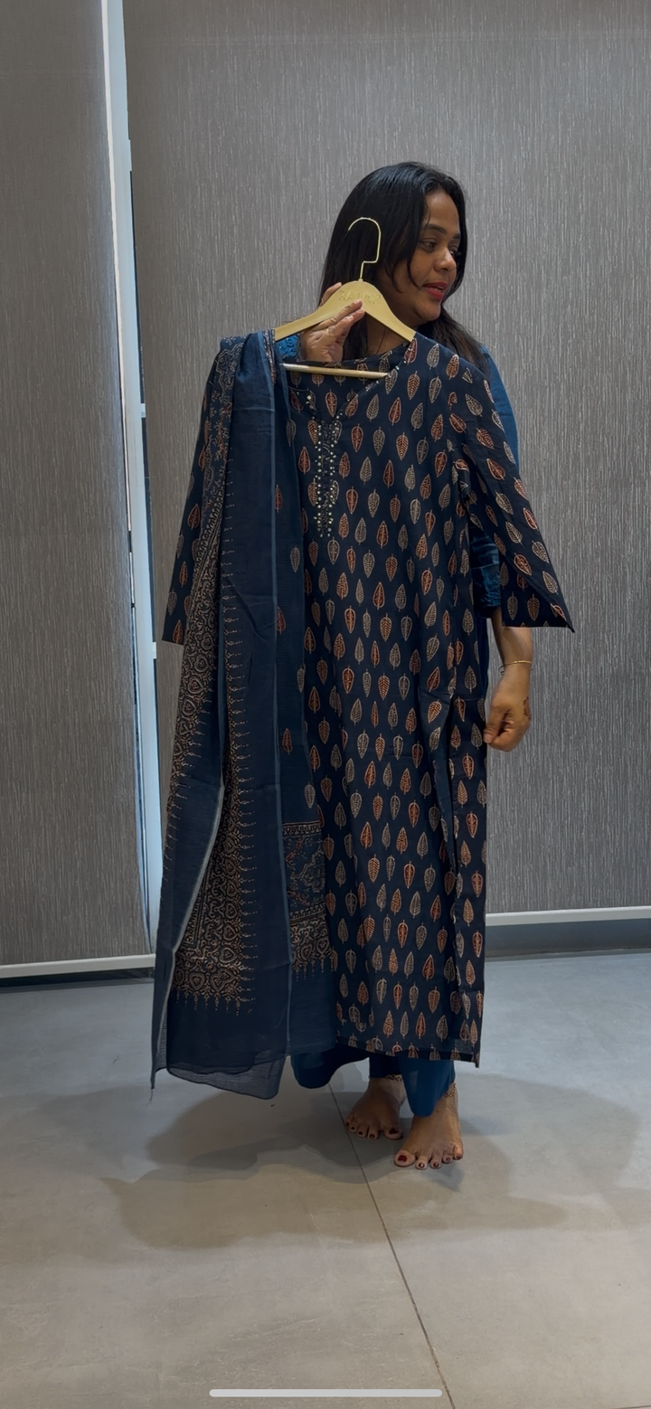 PRINTED COTTON TOP, BOTTOM AND DUPATTA - NUWA-291