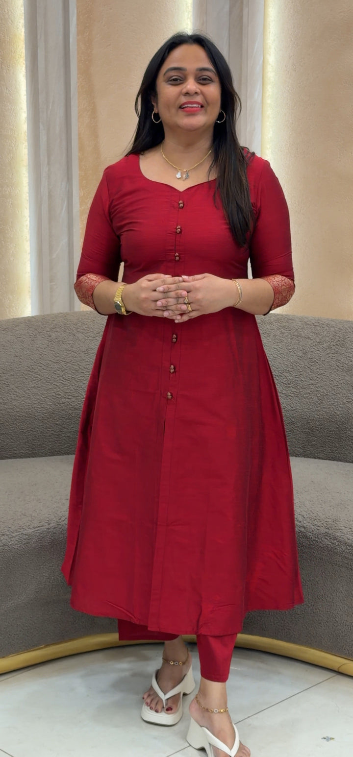 SEMI RAW SILK CO-ORDS SETS - NUWA-195