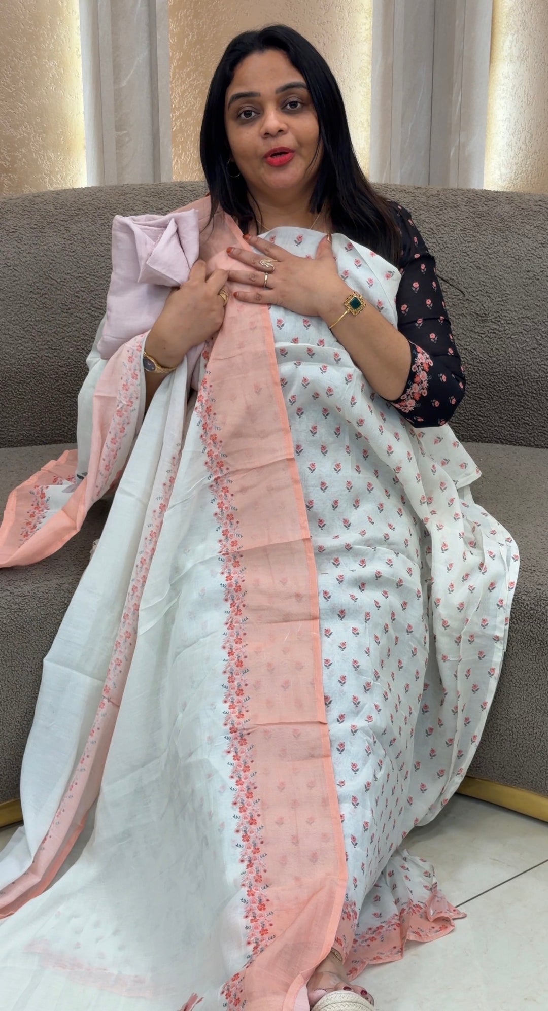 MUL CHANDERI UNSTITCHED SALWAR SUITS- NUWA-1352
