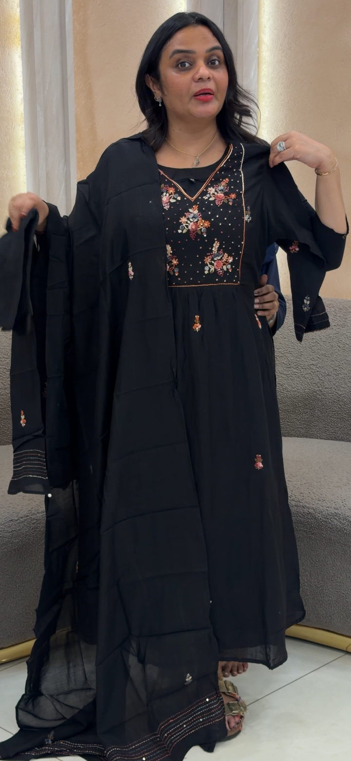 MUL CHANDERI TOP, BOTTOM AND DUPATTA - NUWA - 892