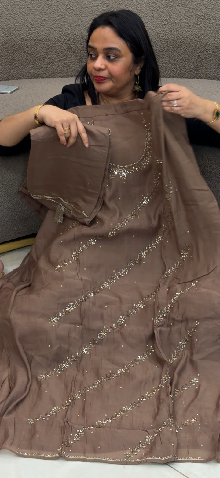 MUL CHANDERI UNSTITCHED SALWAR SUITS - NUWA - 1477