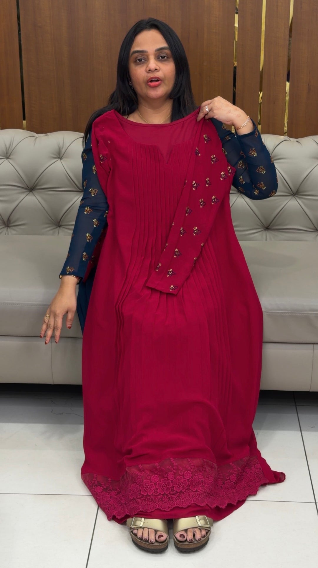 FAUX GEORGETTE ALINE TOPS - NUWA-817